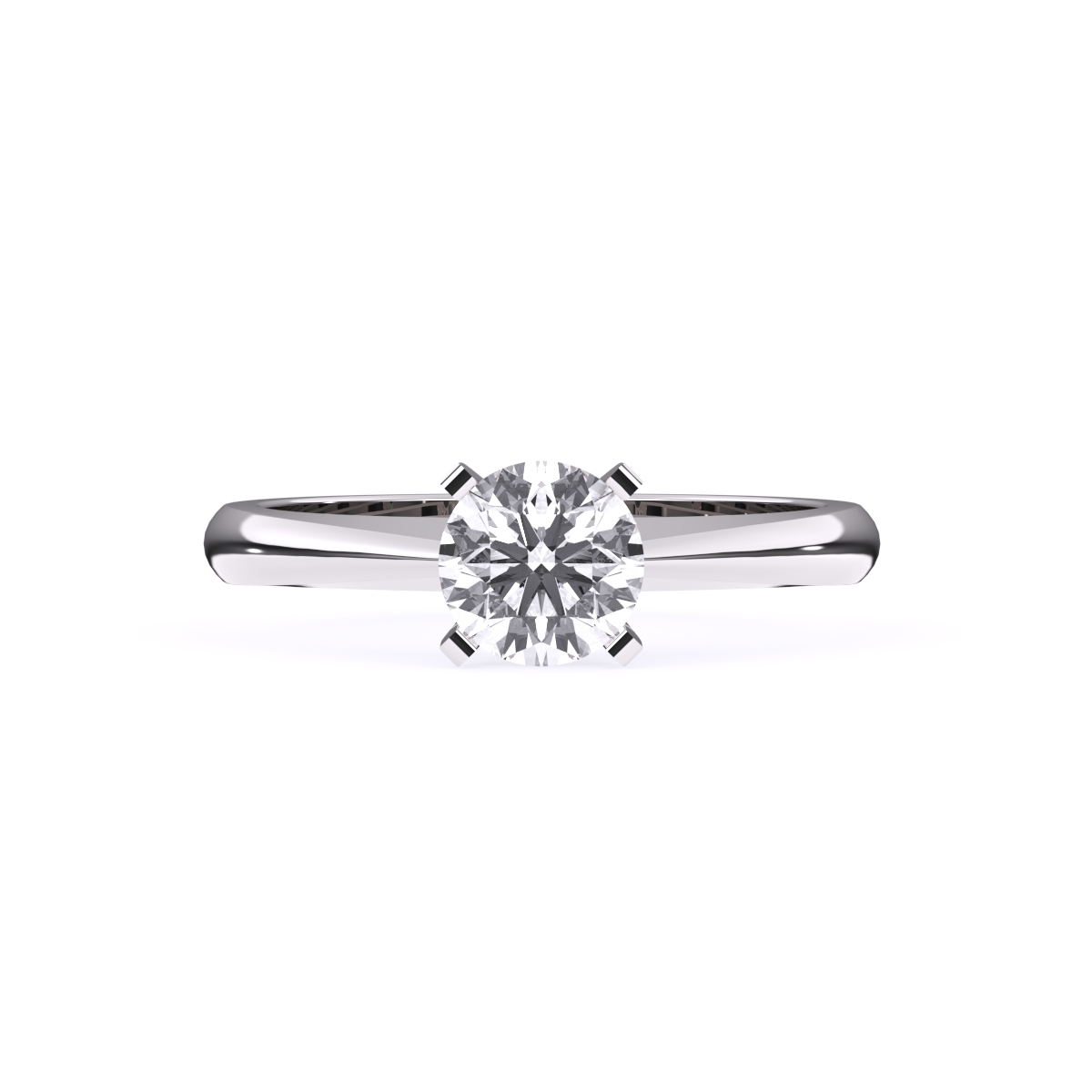 Classy Round Diamond Simple Gold Ring